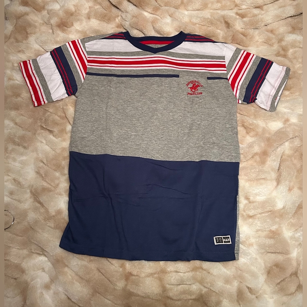 Beverly Hills Polo Club Striped Tee. Size Boys XL.